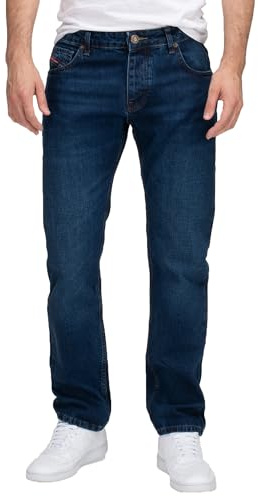 Lorenzo Loren Jeans Herren Hose Regular Fit LL-4013 Dunkelblau W33 L32