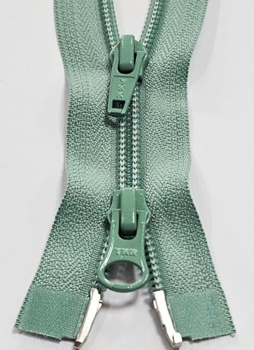 Reißverschluss 2-Wege teilbar Spirale 6mm Kette 90cm 004 schilfgrün