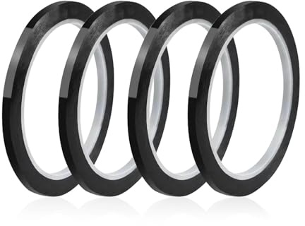Mornavith 4 Rolls 3mm Self Adhesive Grid Line Tape for Whiteboard and Office (50m)