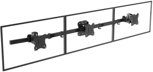 PUTORSEN Triple Monitor Wall Mount for 17-27 inch Screens | Heavy steel, full motion, tilt swivel rotation, VESA 75/100, cable management, 7kg per screen