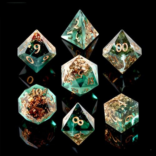 7 Stück DND-Spielwürfel-Set, Polyedrische Würfel,Upscale Resin DND Dice Set | Würfel für Dungeons and Dragons MTG RPG Pathfinder Rollenspiele Spielwürfel, D4 D6 D8 D10 D12 D20 D%