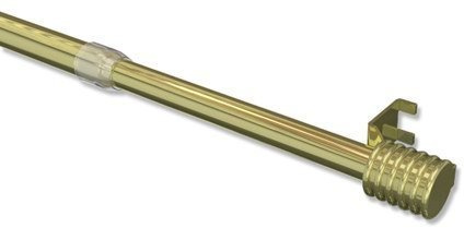 INTERDECO Klemmstange ausdrehbar, Scheibenstange 9/7 mm aus Metall und Kunststoff, ohne Bohren, Messing-farbig, für Scheibengardinen und Kurzgardinen, Typ 2010011, 80-110 cm