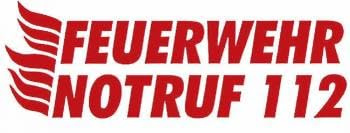 HSK Auto-Aufkleber - Feuerwehr Notruf 112-307780 rot - Gr. ca. 25x8,5cm