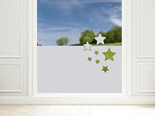 GRAZDesign Sichtschutzfolie Sterne - Muster, lichtdurchlässige Fensterfolie fürs Schlafzimmer, Matte Glasdekorfolie / 90x57cm