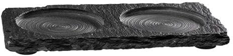 APS 971 Naturschieferplatte, 15 x 8 cm, Materialstärke 6-9 mm, mit 2 Absätzen Ø 6 cm