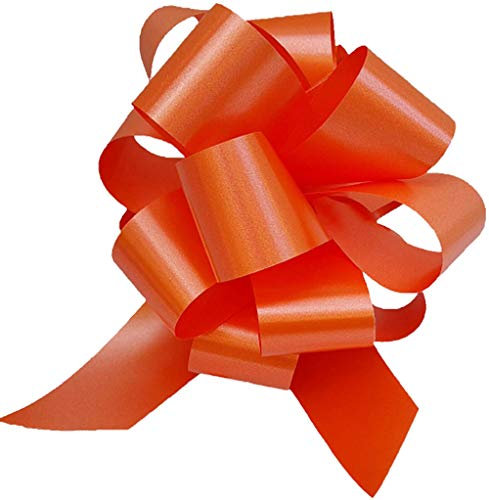 30 COCCARDE AUTOMONTANTI AUTOTIRANTI 3,0 CM DIAMETRO 10 CM MATRIMONIO AUTO CASA NOZZE FIOCCO (ARANCIO)