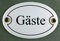 Buddel-Bini Emaille Türschild Gäste weiß oval 7x10 cm Schild Emailleschild Metallschild Blechschild