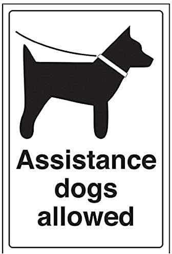 V Safety Assistance Dogs Allowed Sign - 200mm x 300mm - Self Adhesive Vinyl