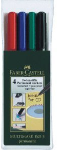 Faber-Castell 152304 schwarz, blau, grün, rot 4Stück (die) Permanent Marker