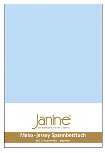 Janine Spannbetttuch 5007 Mako Jersey 140/200 bis 160/200 cm hellblau Fb. 12