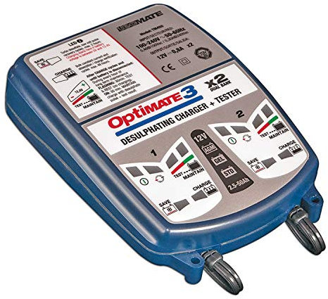 Optimate 3 Dual Bank, TM-451, 7-Step 2x12V 0.8A Sealed Battery Saving Charger & maintainer