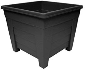 Grosvenor (X4) 100339112 Square Flower Pot - 33 cm - Ebony