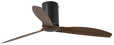 Faro Barcelona 32042 - MINI TUBE FAN Ventilador de techo mate con aspas de madera, marrón con motor DC