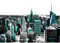 Runa Art Fototapete New York Modern Vlies Wohnzimmer Schlafzimmer - Made in Germany - 308 x 220 cm Türkis Schwarz 9202010b
