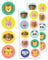 200 Stück - Sticker Tiere, Aufkleber Kinder - 20 Blätt, 40mm