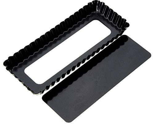 SimpleLife Rectangle Moule à Tarte à Tarte cannelée Outil de Cuisson de Quiche à Fond antiadhésif Amovible