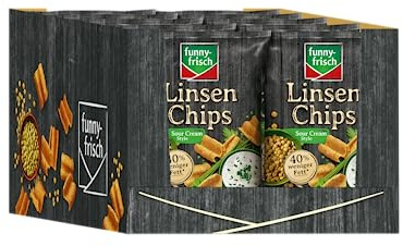 funny-frisch Linsen Chips Sour Cream, 12er Pack (12 x 90 g)