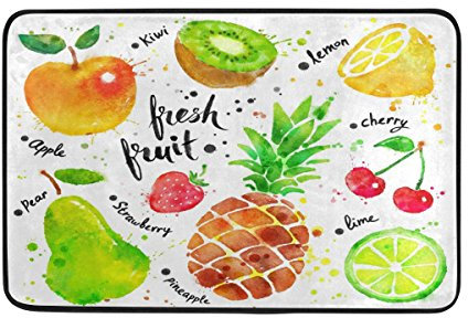 Use7 Chevron Fußmatte Ananas Obst Indoor Outdoor Eingang Fußmatte Bad 60 x 40 cm