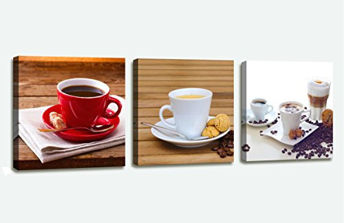 Visario 150 x 50 cm Bild auf Leinwand Kaffee Tassen 4222