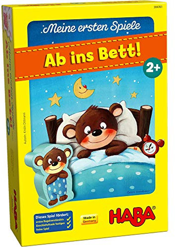 HABA 304761 - Meine ersten Spiele – Ab ins Bett!, Memo- und Zuordnungsspiel für 1-3 Spieler ab 2 Jahren, mit kindgerechtem Spielmaterial aus Holz und Pappe