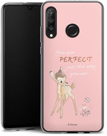 DeinDesign Silikon Hülle kompatibel mit Huawei P30 Lite Case transparent Handyhülle Bambi Disney Offizielles Lizenzprodukt