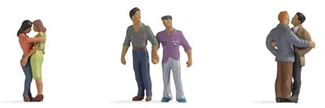 NOCH H0 Figuren Gleichgeschlechtliche Paare, handbemalte Modellfiguren im Maßstab 1:87 für Spur H0