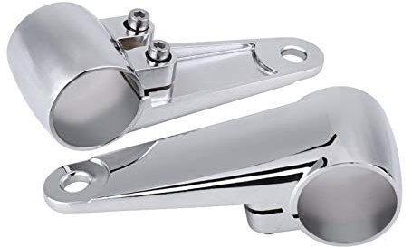 2 Stück Gabelscheinwerferhalterung, Akozon Chrome Motorradscheinwerfer Seitenmontage Vordergabelhalterung für 35mm-41mm Gabelrohr