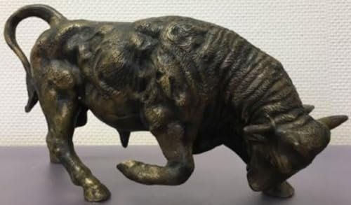 Casa Padrino Luxus Bronzefigur Stier Bronze/Gold 38 x 13 x H. 23 cm - Luxus Dekofigur