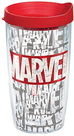 Tervis Gobelet de voyage isotherme à double paroi avec logo Marvel fabriqué aux États-Unis pour garder les boissons froides et chaudes, 473,6 ml, classique