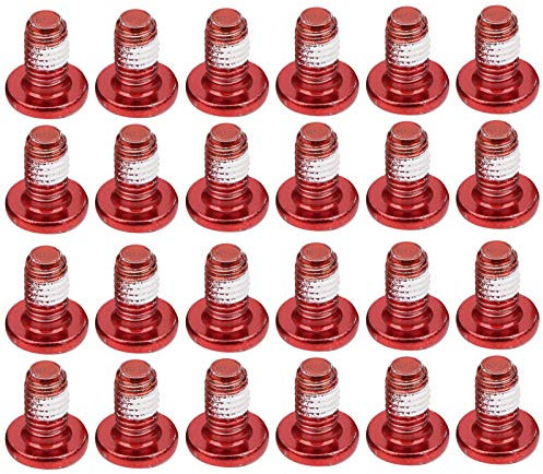 24 Pcs Bike Disk Brake Bolts T25 Colorful Bicycle Disc Brake Screws M5 x10mm/0.4in Steel Wear Resistance Disc Brake Rotor Bolts (red)