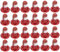 24 Pcs Bike Disk Brake Bolts T25 Colorful Bicycle Disc Brake Screws M5 x10mm/0.4in Steel Wear Resistance Disc Brake Rotor Bolts (red)