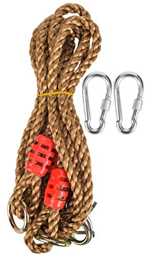 Cordes d'extension de balançoire 2 pièces, Corde à 3 nœuds 6 brins PE + métal Multifonction Portable Jardin extérieur Enfants balançoire hamac rallonge Corde avec Boucle de