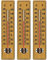 DEUBA® 3x Garten Thermometer mit Celsius Fahrenheit Skala Haushalt Analog Außenthermometer Aufhängung Wetterstation Holz
