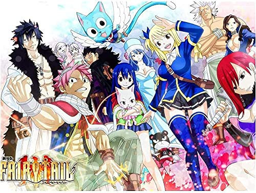 wmyzfs-Puzzle 1000 Teile Anime Fairy Tail Poster Holz Kinderspielzeug Dekompressionsspiel Yt015Aw(38 * 26cm)