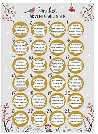Adventskalender zum Rubbeln Weihnachtskalender A3 (Familie)