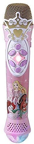 eKids Disney Princess Karaoke Microphone with Bluetooth Speaker, Wireless Microphone Connects to Disney Songs Via EZ Link Feature, for Fans of Disney Princess Toys
