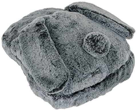 Novelty Slipper Hot Water Bottle Feet Warmer Single Pocket Padded Cover - Grey Rabbit