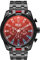 Diesel Herrenuhr Split, Chronographenwerk, 51 mm schwarzes Edelstahlgehäuse mit Edelstahlarmband, DZ4589