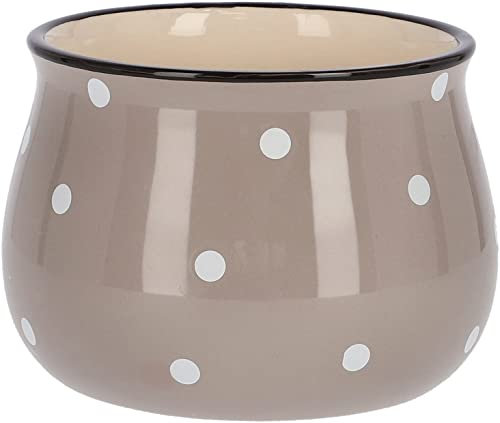 KOTARBAU® Pot de Fleurs en céramique Ø 110 mm Beige à Pois Blancs