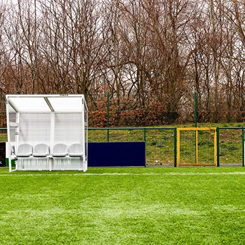 FORZA Aluminium Spielerkabine – robuster Auswechselbank | Trainerkabine aus Aluminium | Strafbank oder Ersatzbank | Fußball & andere Sport (1m | 2 Sitze, Weiß)