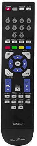 RM Series Remote Control for Bush ELED24HDSDVDWB 24 Inch Smart HD Ready HDR LED TV/DVD Combi - Black