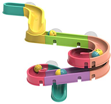 URFEDA Badespielzeug Badewannenspielzeug Kinder Spielzeug Kugelbahn Badespaß Puzzle Murmelbahn Badewanne Wasserspielzeug Kinder, Autorennbahn Badewannen Spielzeug für Kleinkinder und Babys Type B