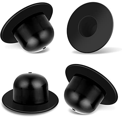 4 Pack Swimming Pool Wall Plugs Replacement Fitting - Above Ground Swimming Pool Filter Pump Strainer Hole Plug Stopper Compatible with Intex (Black)