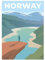 JUNOMI® Norwegen Poster DIN A2 | Wohnzimmer Deko, Modernes Wandbild, Norwegen Bild, Reiseposter, Norwegen Wandbild | Ohne Rahmen