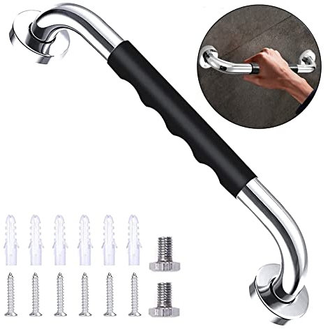 Haltegriff Edelstahl, 33.5cm Duschgriffe Rutschfest Dusch WC Hilfsgriffe, Anti-Rutsch Handlauf für Behinderte, ältere Menschen, Kinder, Senioren, Badewanne, Küche, Treppen-Handlauf