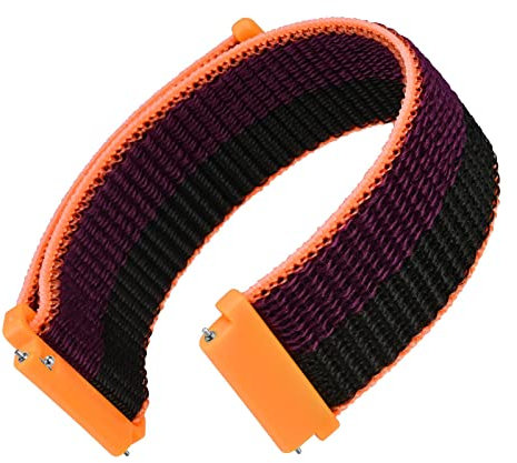 WOCCI 20mm Verstellbares Nylon Uhrenarmband, Sport Loop Armband mit Schnellverschluss (Dunkle Beere)