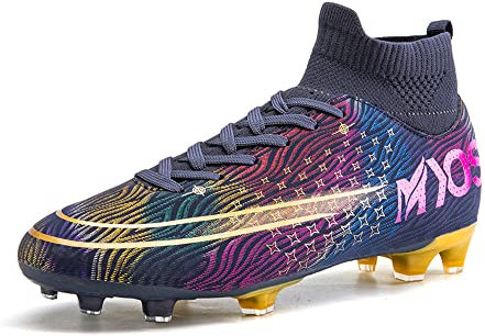 Botas de Fútbol para Hombre Zapatos de fútbol Tacos Cesped Artificial Zapatillas de Fútbol Zapatos de Fútbol Tacos Fútbol Deporte de Caña Alta Zapatos de Entrenamiento Tallas 35-45