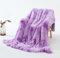 Freyamy Langhaar Kunstpelz Kuscheldecke 220x240cm Tie-dye Lila Microfaser Kunstfell Wende Wurfdecke Flanell Warme Wohndecke Plüsch Felldecke Sofa Decke TV-Decke Klimaanlage Decke Flauschig Tagesdecke