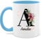Tasse Tassen 325ml - Anfangsbuchstabe - Buchstabe anpassbar mit Name I Geschenk Initialen - 325 ml - Hellblau - kaffeetasse selbst beschriften buchstabentasse buchstaben a glühweintassen
