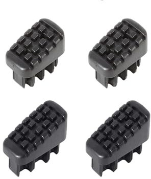 Hailo Leiter-Fuß-Set - Ersatzfüße für Hailo Haushaltsleitern wie L20, L40 BasicLine und L50, L60 StandardLine - 43 x 20 und 35 x 20 mm Holme - 4 x Leiterfüße - Schwarz